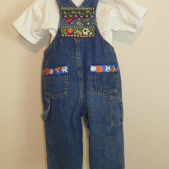 Sport Denim Overalls Arizona Football Basketball - Picture 2 of 4